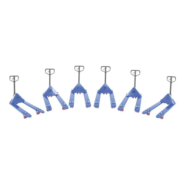 Steel Full Featured Pallet Trucks 6 Pack 27 In. x 48 In. 5,500 Lb. Capacity Blue