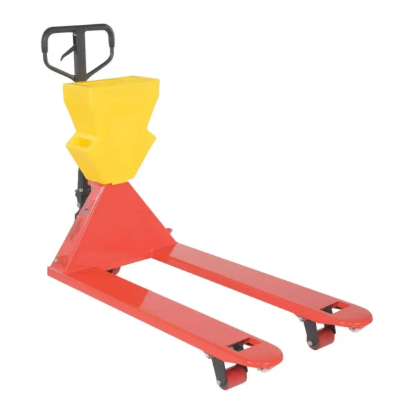 Steel/Plastic Pallet Truck 61-3/16 In. x 27 In. x 48 In. 5500 Lb. Capacity Red with Yellow P-Caddy