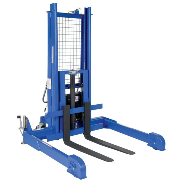 Steel Pallet Master/Server Stacker 115 Volt AC Powered 50 In. Raised Height 4,000 Lb. Capacity Blue