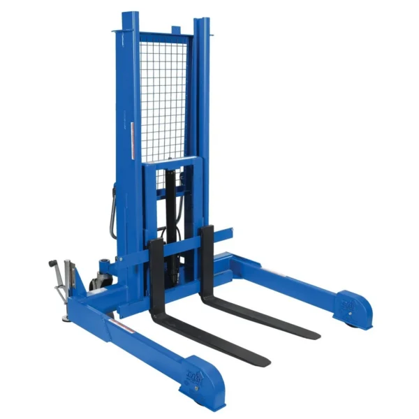 Steel Pallet Master/Server Stacker Reciprocating Air/Oil Powered 50 In. Raised Height 4,000 Lb. Capacity Blue