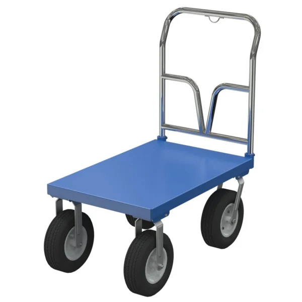 Steel Pneumatic Tire Platform Cart 40-1/2 In. x 24 In. x 46-5/16 In. 1,500 Lb. Capacity Blue