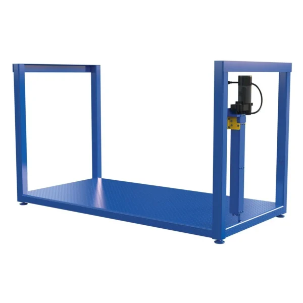 Steel Ergonomic Electric/Hydraulic Post-Crank Worker Platform 36-1/4 In. x 73-3/16 In. x 39-1/4 In. 500 Lb. Capacity Blue