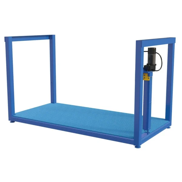 Steel Ergonomic Electric/Hydraulic Post-Crank Worker Platform With Mat 36-1/4 In. x 73-3/16 In. x 39-1/4 In. 500 Lb. Capacity Blue