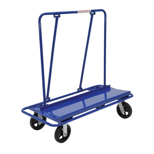 Steel Drywall/Panel Cart With Rubber Wheels 48 In. x 23 In. x 48 In. 3000 Lb. Capacity Blue