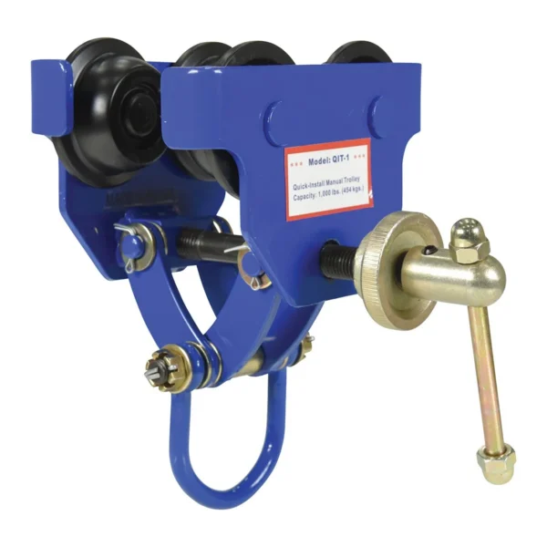 Steel Quick Install Manual Trolley 6-3/4 In. x 11-3/4 In. x 10-1/4 In. 1000 Lb. Capacity Blue