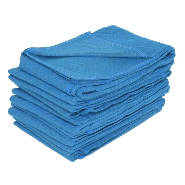 Polyester/Cotton General Duty Quilted Moving Pads 80 In. x 72 In. x 1 In. 12 Pack Blue
