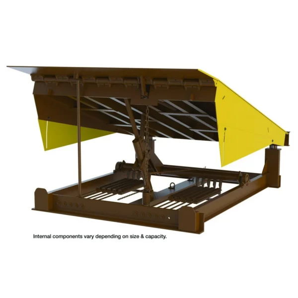 Steel Pull Chain Mechanical Dock Leveler 6 Ft. x 8 Ft. 25000 Lb. Capacity Brown/Yellow