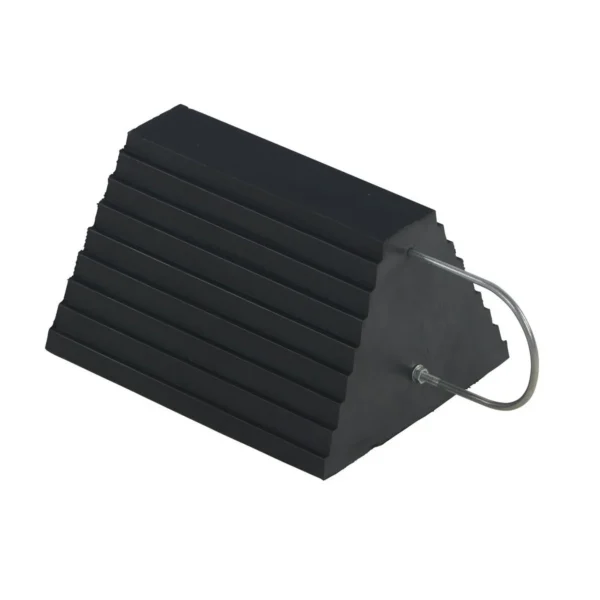 Molded Rubber Wheel Chock U Handle 8 In. x 11 In. x 6 In. Black