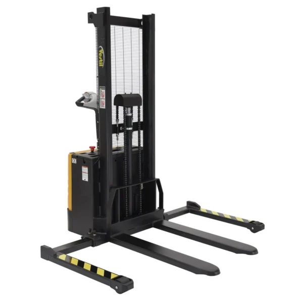 Steel Fixed Fork Lift Stacker 62 In. Raised Height 2,000 Lb. Capacity Black/Yellow