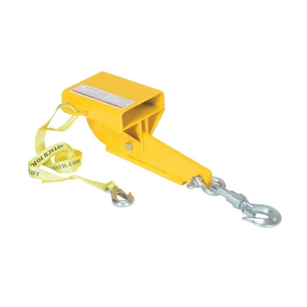 Steel Hoist Single Auto Tension Swivel Hook 16 In. x 6 In. x 14-5/16 In. 4,000 Lb. Capacity Yellow