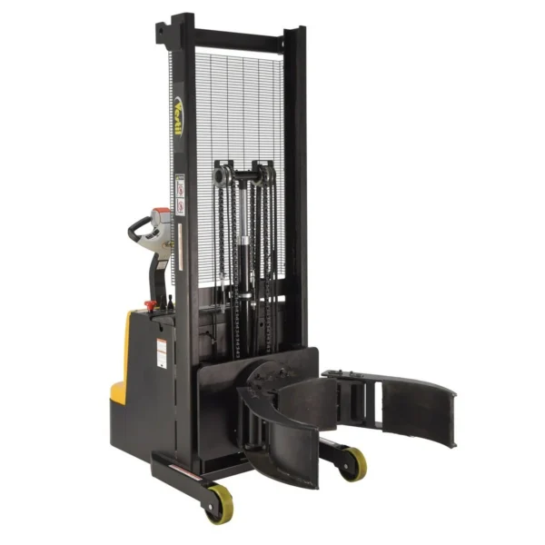 Steel Vertical Drum Gripper/Rotator Stacker 64 In. Dispensing Height 800 Lb. Capacity Black/Yellow