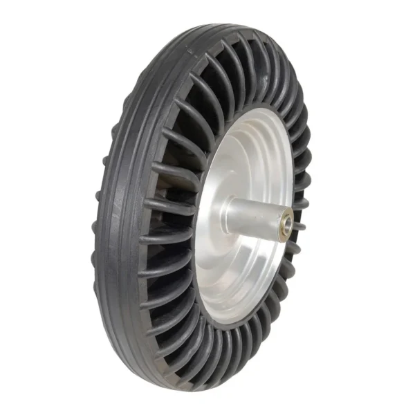 Mold On Rubber Shock Absorbing Wheel 16 In. Diameter 330 Lb. Capacity Black/Silver