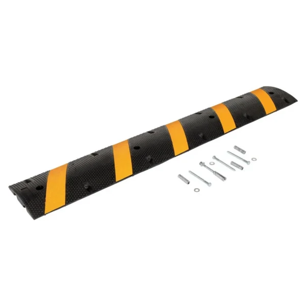 Rubber Heavy Duty Speed Bump 72 In. Length Concrete 40,000 Lb. Capacity Black