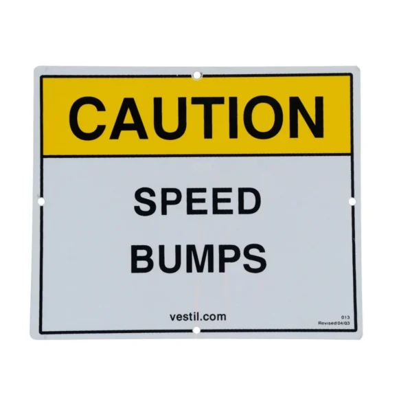 Aluminum Reflective Speed Bump Sign 1/8 In. x 11-3/4 In. x 9-3/4 In. White