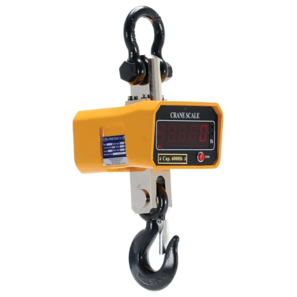 Steel Crane Scale 8 In. x 7-5/8 In. x 17 In. 6,000 Lb. Capacity Yellow