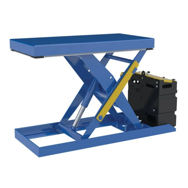 Steel Scissor Lift Table AC Power 51-9/16 In. x 20-1/2 In. x 32 In. 1,000 Lb. Capacity Blue