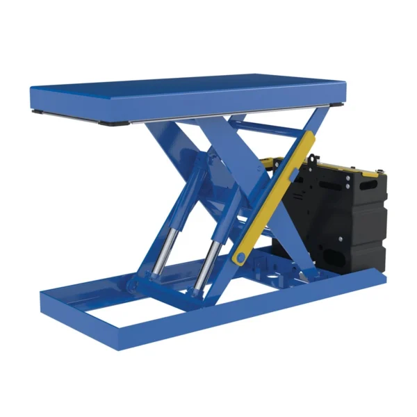 Steel Scissor Lift Table AC Power 51-1/2 In. x 20-1/2 In. x 32 In. 2,000 Lb. Capacity Blue