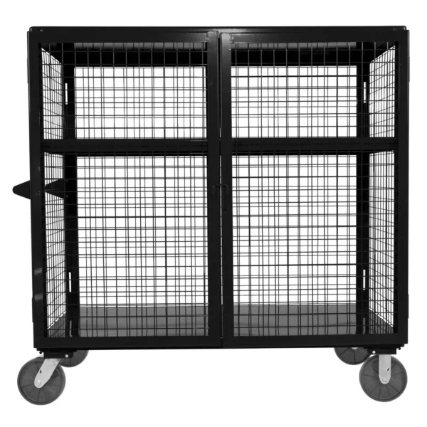 Welded Steel Expanded Metal Security Cart 30 In. x 60 In. 2,000 Lb. Capacity Black