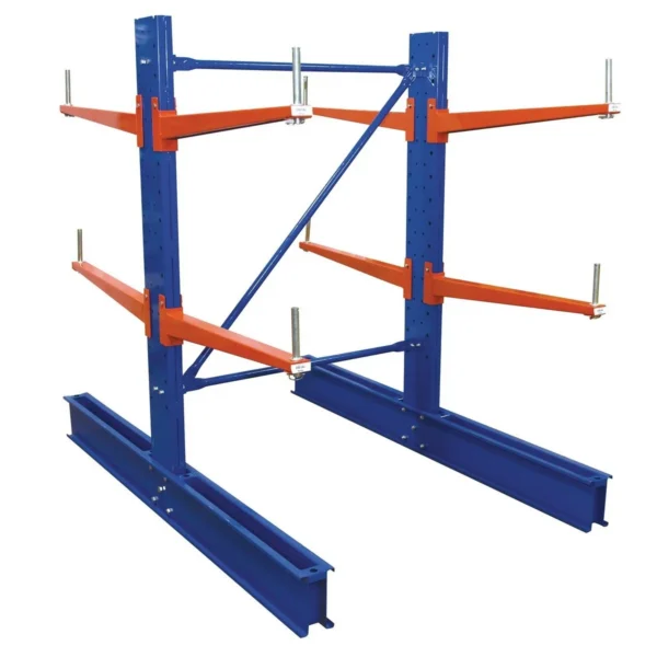 Steel Standard Cantilever Double Upright 6 Ft. Height 36 In. Arm Use Length Set 10,400 Lb. Capacity Blue