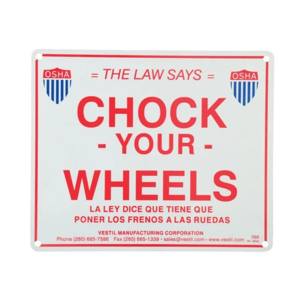Aluminum Reflective Enamel Wheel Chock Sign 1/16 In. x 11-3/4 In. x 9-3/4 In. White