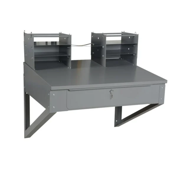 Steel Shop Desk Wall Mounted 30 In. x 36-3/4 In. x 19-1/2 In. Gray