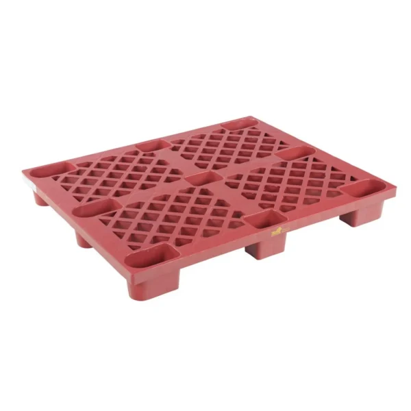 High Density Polyethylene Nestable Skid 39-1/8 In. x 46-7/8 In. x 5-1/2 In. 3,300 Lb. Capacity Red