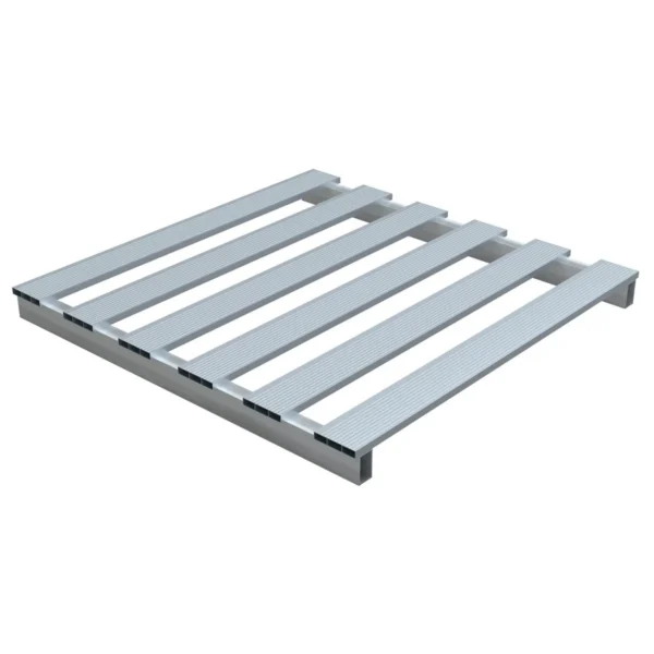Aluminum Skid 48 In. x 47-7/8 In. x 4 In. 4,000 Lb. Capacity Silver
