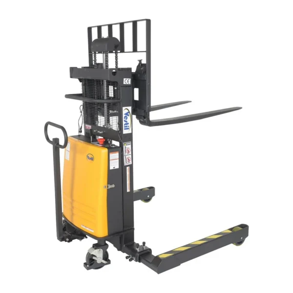 Steel Adjustable Stacker with Powered Lift 36 In. Raised Height 3,000 Lb. Capacity Black