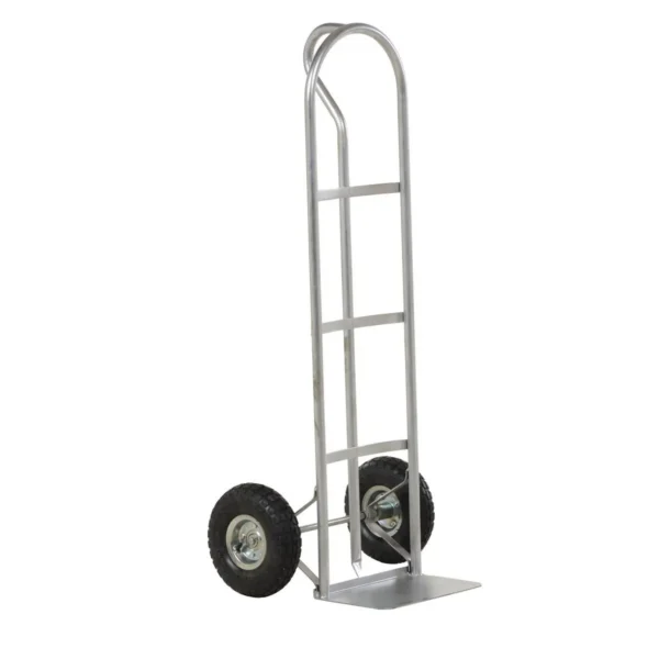 Galvanized Steel P-Handle Truck with Pneumatic Wheels 500 Lb. Capacity Gray