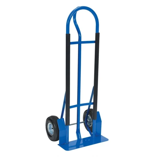 Steel Heavy Duty P-Handle Truck with Pneumatic Wheels 600 Lb. Capacity Blue
