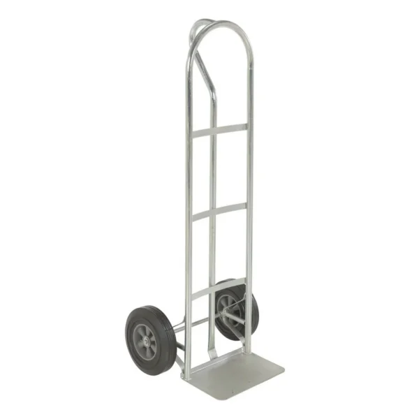 Galvanized Steel P-Handle Truck with Hard Rubber Wheels 500 Lb. Capacity Gray