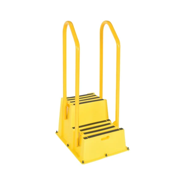 Polyethylene Nestable with Handrails 2 Step 500 Lb. Capacity Yellow