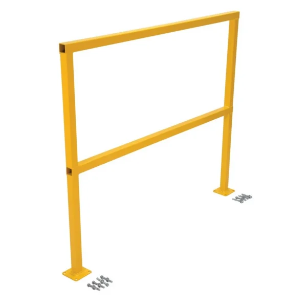 Steel Safety Handrail with Hardware 50-1/2 In. x 4 In. x 42 In. Yellow