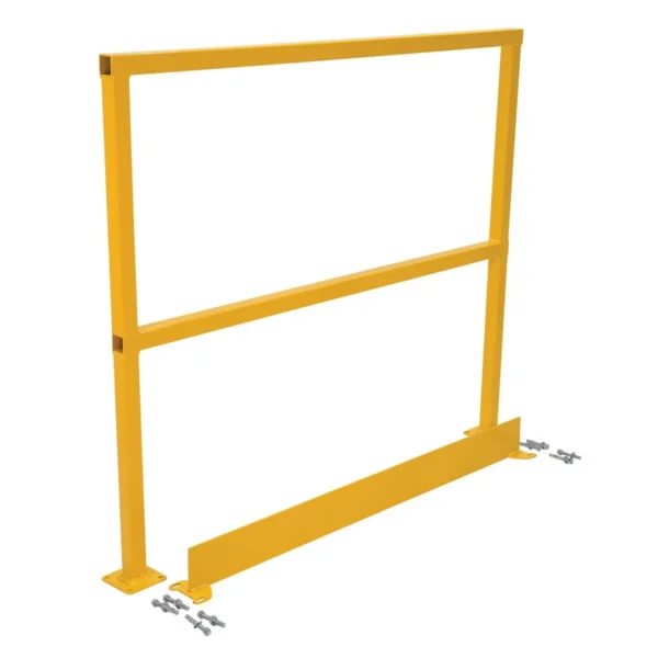 Steel Safety Handrail with Hardware and Toe Board 50-1/2 In. x 4 In. x 42 In. Yellow