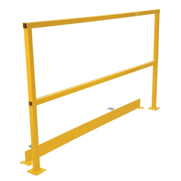 Steel Safety Handrail with Hardware and Toe Board 74-1/2 In. x 4 In. x 42 In. Yellow
