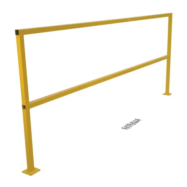Steel Safety Handrail with Hardware 98-1/2 In. x 4 In. x 42 In. Yellow