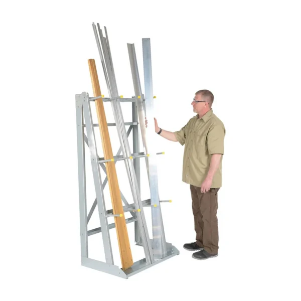 Steel Vertical Floor Mounted Rack 24 In. x 36 In. x 72 In. 2,000 Lb. Capacity Silver