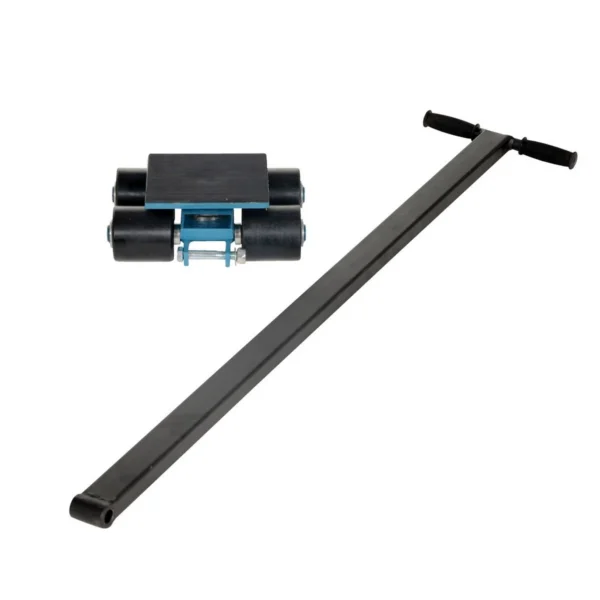 Steel Machinery Skates 4 Nylon Rollers 3 Ton Static Capacity Blue
