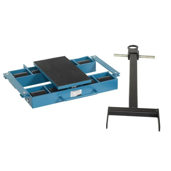Steel Machinery Skates 8 Nylon Rollers 6 Ton Static Capacity Blue