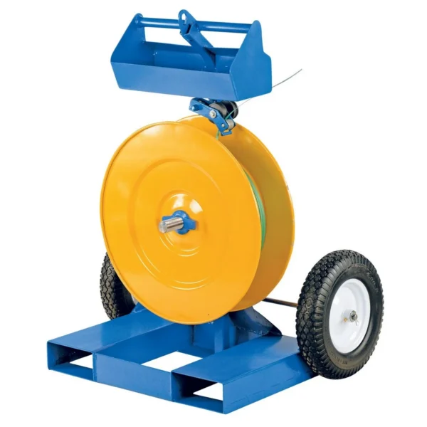 Steel Industrial Duty Strapping Cart with Fork Pockets Blue/Yellow