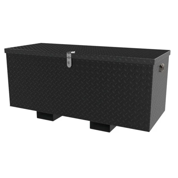Steel Tread Plate Toolbox with Fork Pockets 24 In. x 60 In. 3,000 Lb. Capacity Black