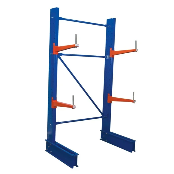 Steel Standard Duty Cantilever Single Sided Upright 8 Ft x 30 In. To 36 In. Arm Blue Set