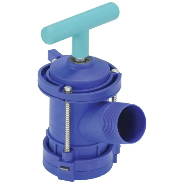 Fiberglass Reinforced Polypropylene Horizontal Drum Tap with 2 In. Bung Size Blue