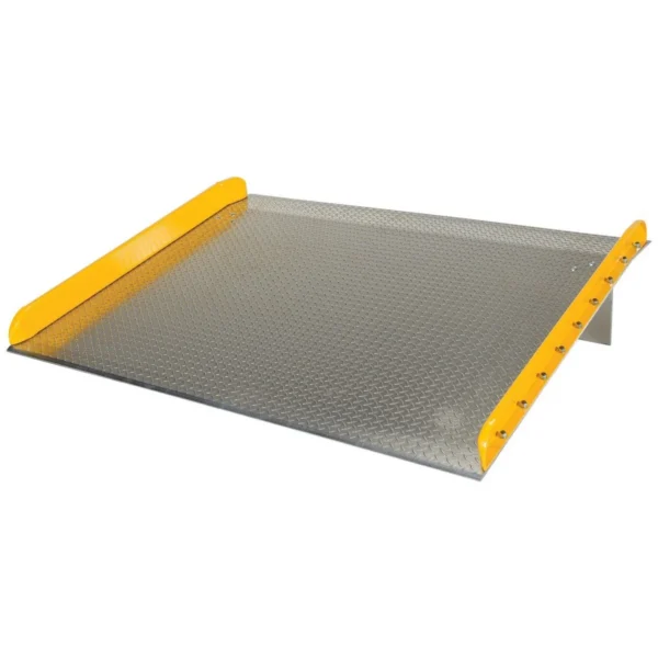 Aluminum Dock Board Steel Curb 60 In. x 60 In. 20,000 Lb. Capacity Silver