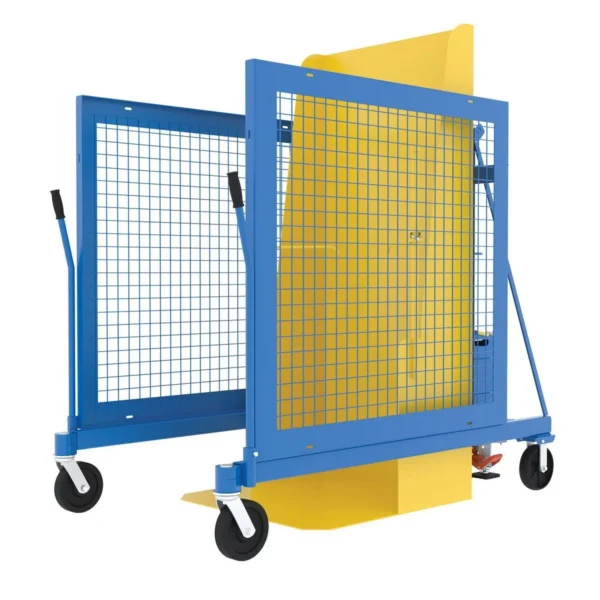 Steel Universal AC Powered Trash Can Dumper 72 In. Maximum Dump Height Blue/Yellow
