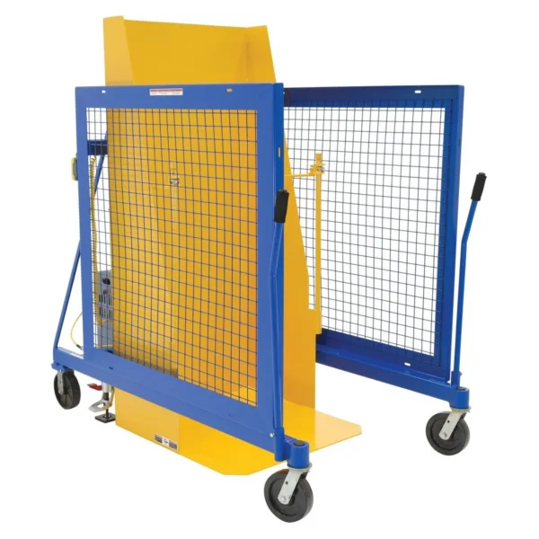Steel Universal DC Powered Trash Can Dumper 72 In. Maximum Dump Height Blue/Yellow