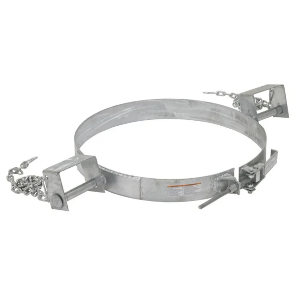 Carbon Galvanized Steel Tilting Drum Ring 55 Gallon Drum 1,200 Lb. Capacity Gray