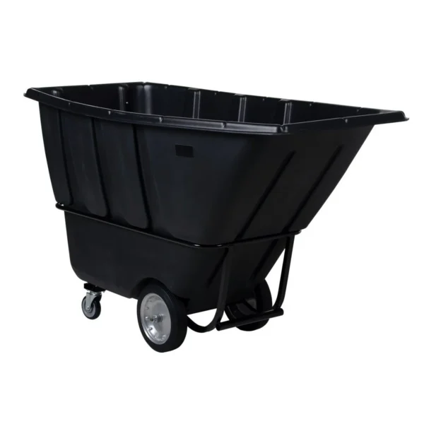 Plastic Heavy Duty Tilt Truck 1 Cubic Yard 2100 Lb. Capacity Black