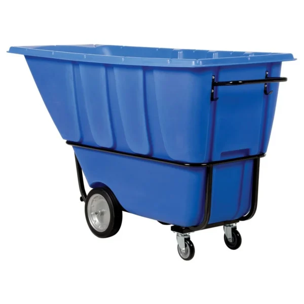 Plastic Heavy Duty Tilt Truck 1 Cubic Yard 2100 Lb. Capacity Blue