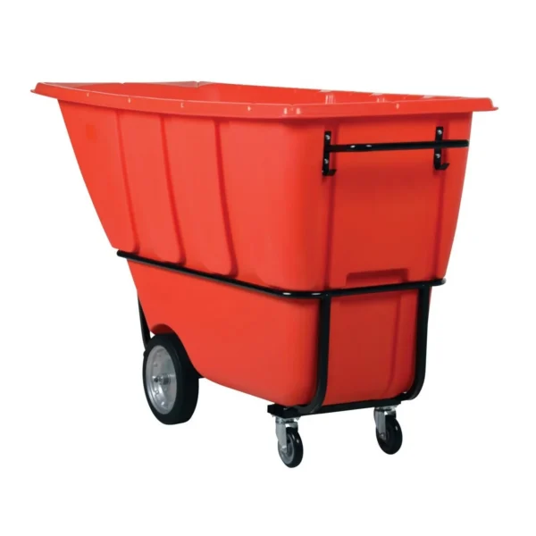 Plastic Heavy Duty Tilt Truck 1 Cubic Yard 2100 Lb. Capacity Red